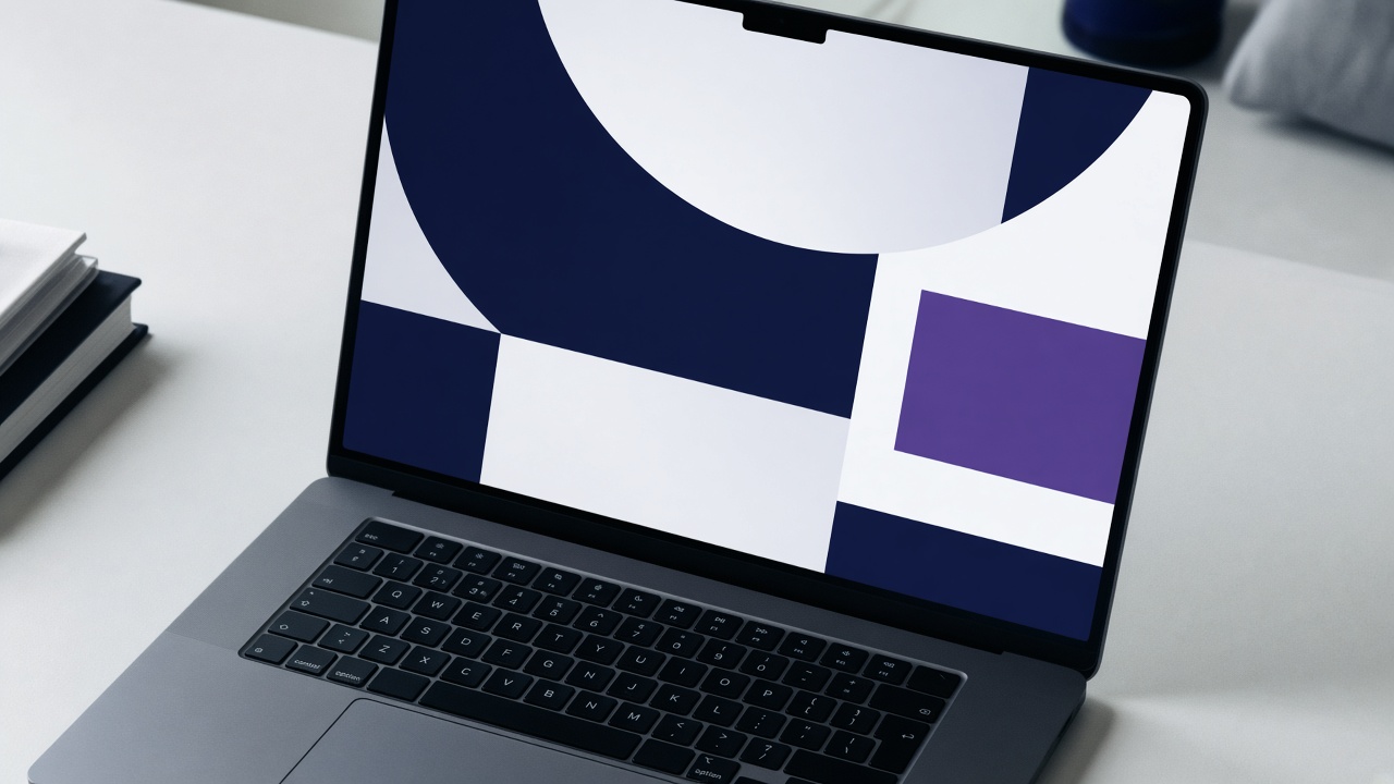 Laptop mit einem abstrakten Website-Entwurf